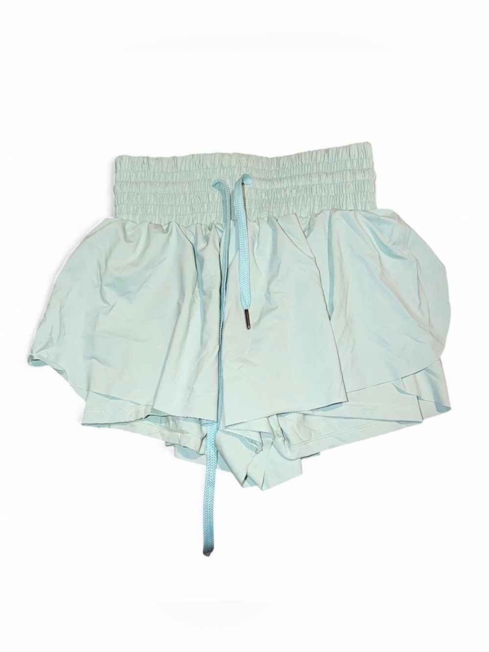 Light Blue Women's Ruffle Shorts